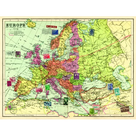 Vintage karta Europa - Nostalgiska.se